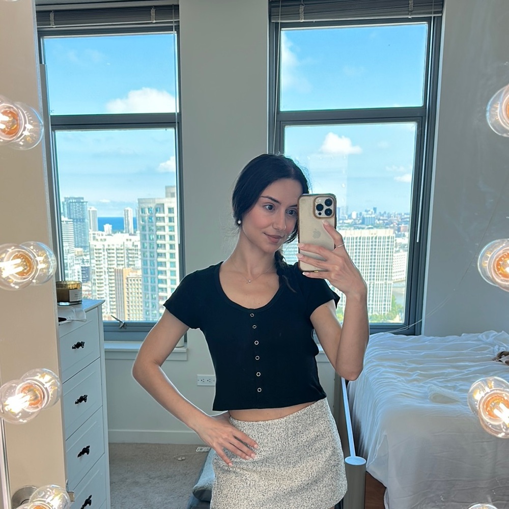 ADC Boutique Black Button-Up Crop Top Cardigan